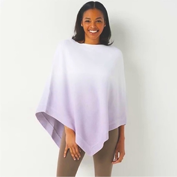Barefoot Dreams Cozychic Ultra Lite Ocean Breeze Violet Ombré Poncho one size - Picture 2 of 12